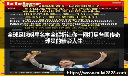 全球足球明星名字全解析让你一网打尽各国传奇球员的精彩人生